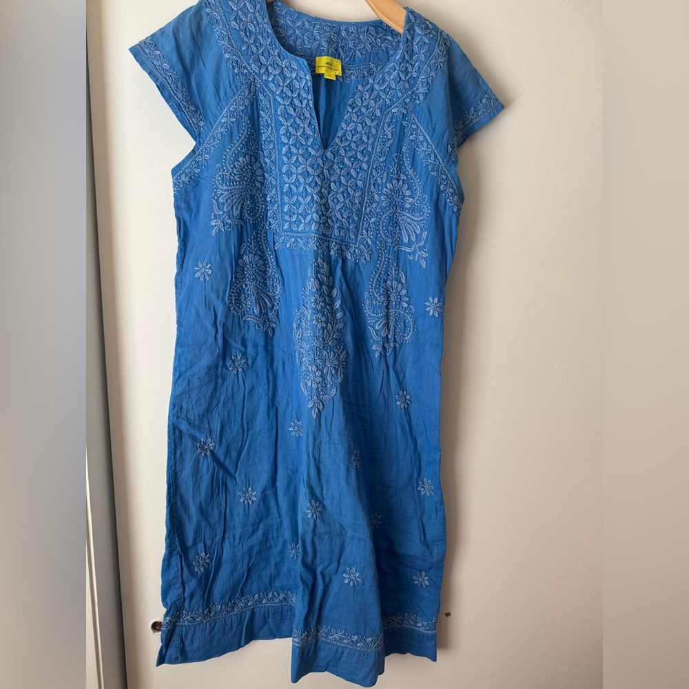 Roberta Roller Rabbit Royal Blue Embroidered Shift Dress